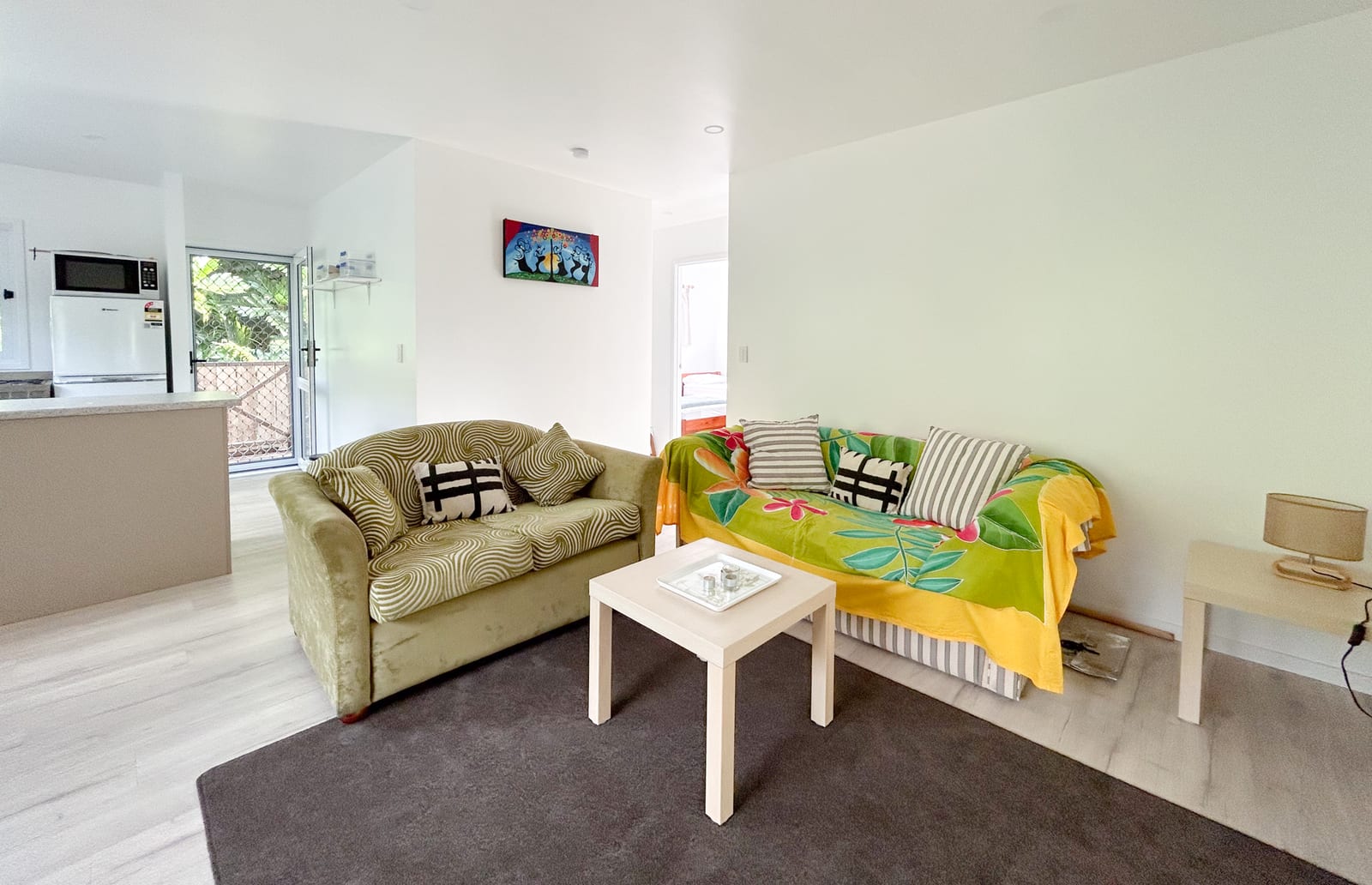 Open plan living and dining area with air conditioning, Inave Rarotonga